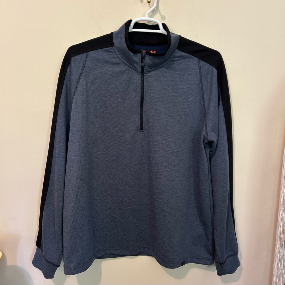 Hawke & Co 1/4 Zip Sweatshirt Pullover Men’s XXL Blue Knit Athleisure Tech Fiber